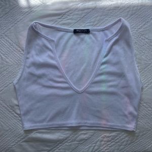 Nasty Gal white cropped tank crop top